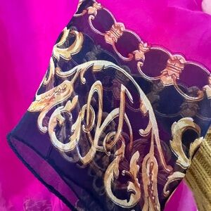 Vintage Fuscia Sheer 100% Silk Scarf. Long 78”